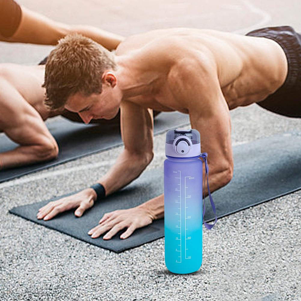 בקבוק מים 1 ליטר עם שיפוע קש בקבוק מי שתייה עמיד בפני דליפות