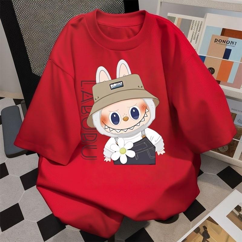 Labubu Summer T-shirt Women Plus Size 3D Pirnt Casual Short Sleeve Tops Tees Clothes
