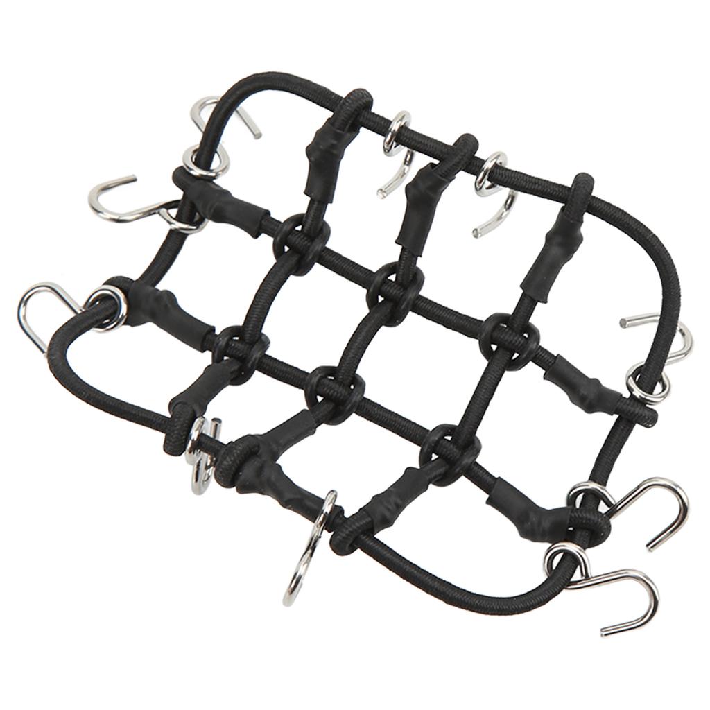 RC Luggage Net Rack Net Simulation Stainless Steel Rubber RC Truck Car Roof Luggage Rack for Xiaomi Jimny RC Car Black