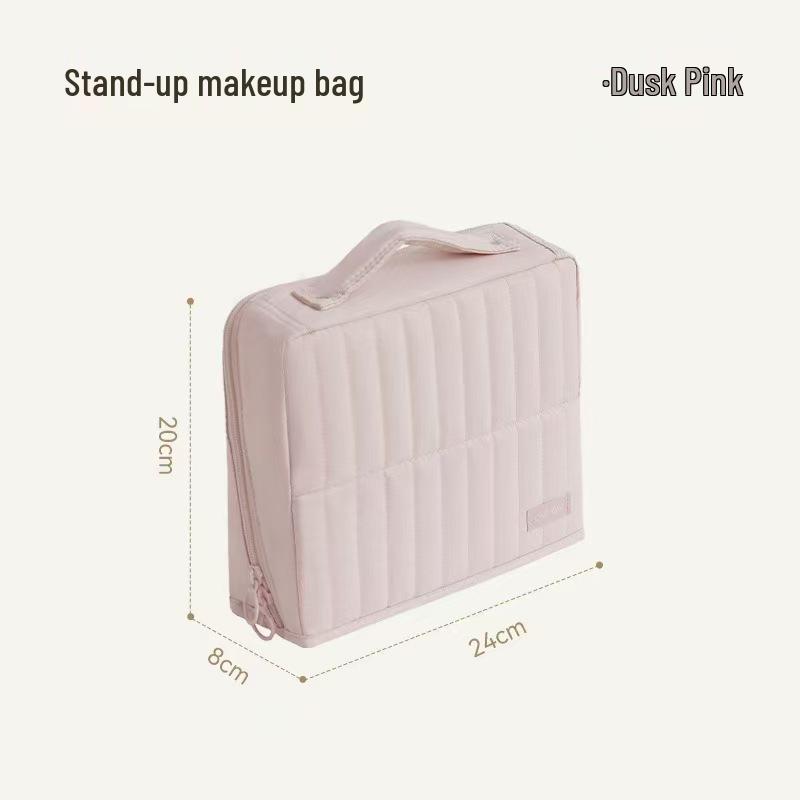 Korean-Style Waterproof Travel Handbag - Large Capacity Multi-Compartment Cosmetic Bag 24x8x20 cm