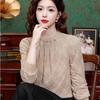 Thickened Lace Shirt, Stylish and Warm, Thick and Fashionable, with Down Thickened Base Shirt for Autumn and Winter, Inner Wear for Women.