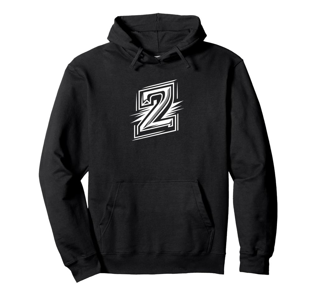 2 - White - "Dynamic Duo" - Number 2 Hoodie for Sports Teams