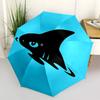 1pc Shark Fin Automatic Folding Umbrella - Compact Travel Umbrella with Auto Open/Close 8-Rib Heavy-Duty Shaft for Women/Men -l002