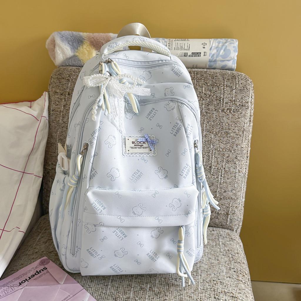 Schoolbag Cute Korean Version Niche Ins Backpack College Wind Cartoon Junior High School Student Student Large Capacity Schoolbag Backpack
