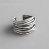 Punk Geometric Irregular Liquid Lava Waterdrop Shaped Open Rings For Women Vintage Silver Color Metal Rings Personality Jewelry