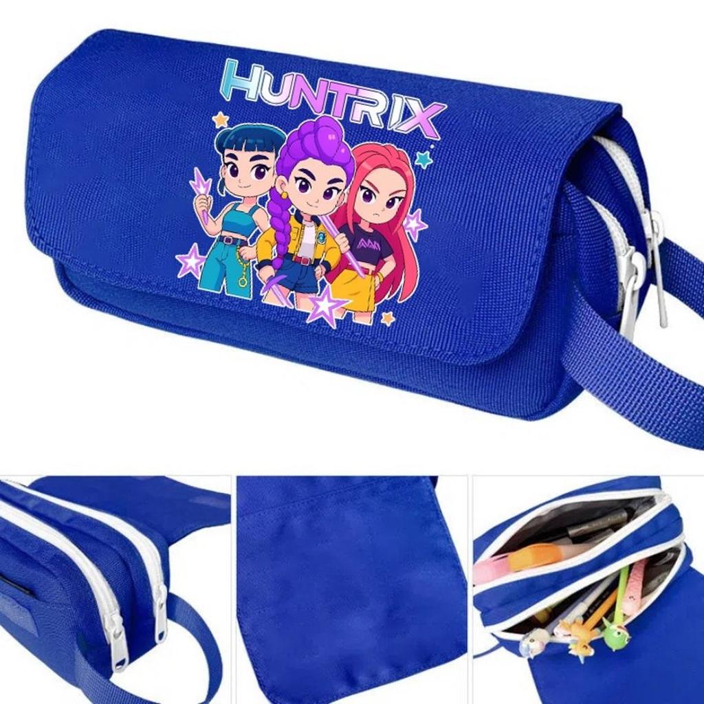 Witch Hunters Cartoon Print Large Capacity Double-Layer Portable Pencil Bag For Primary And Secondary School Students