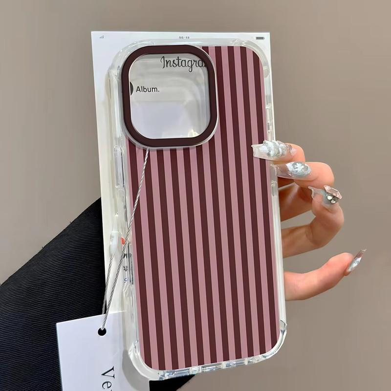 Stylish Striped Aesthetic Phone Case for iPhone 17 16 15 14 13 12 11 Pro Max XS X 7 8 Plus SE  16E Creative Soft Clear Cover