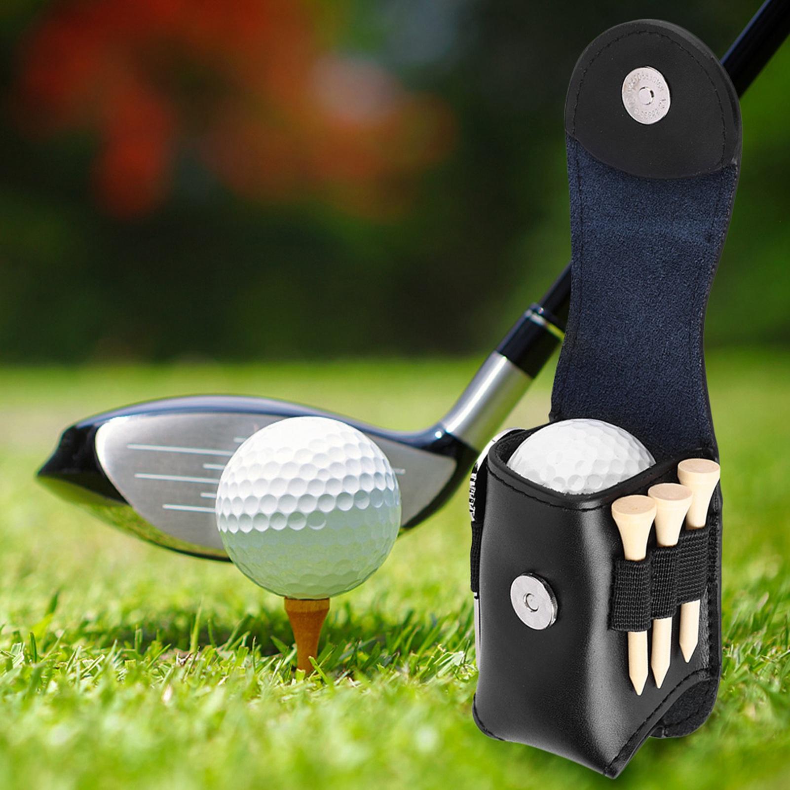 

Golf Ball Bag Holder Clip Utility Pouch Sports Golfing Tackle Set with Balls Tees Black чёрный