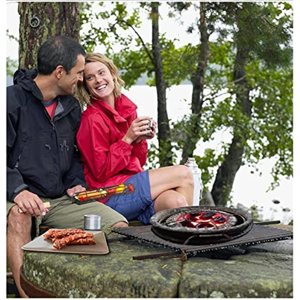 Kabob-Grillkorb, Grillspieße, antihaftbeschichtet, Kabob-Grillkörbe, Set mit 6 und 6 Grillspießen, Grill- und Grillutensilien