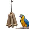 Pet Bird Parrot Wooden Bird Stand Hanging Swing Cage Interactive Chew Play Toy