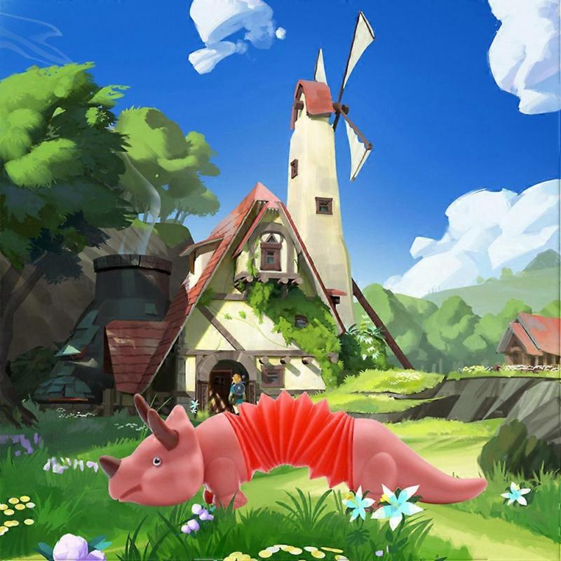 2Pcs Cartoon Dinosaur Stretchy Tubes Stress Relief Toys Party Favors Travel Toy for Kids Adults