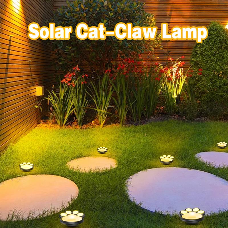 1PC Lawn Light Outdoor Paw Shaped for Garden Patio Underground Light Yard Walkway LED Driveway Decor Solar Light Waterproof IP44