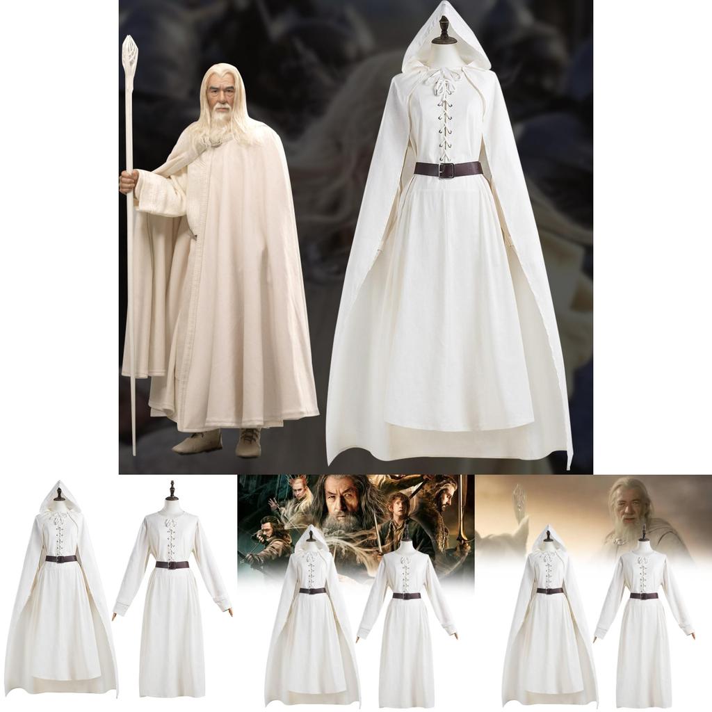 Atemberaubendes Gandalf Cosplay Kostüm Set für Halloween mit Umhang und Robe Unisex