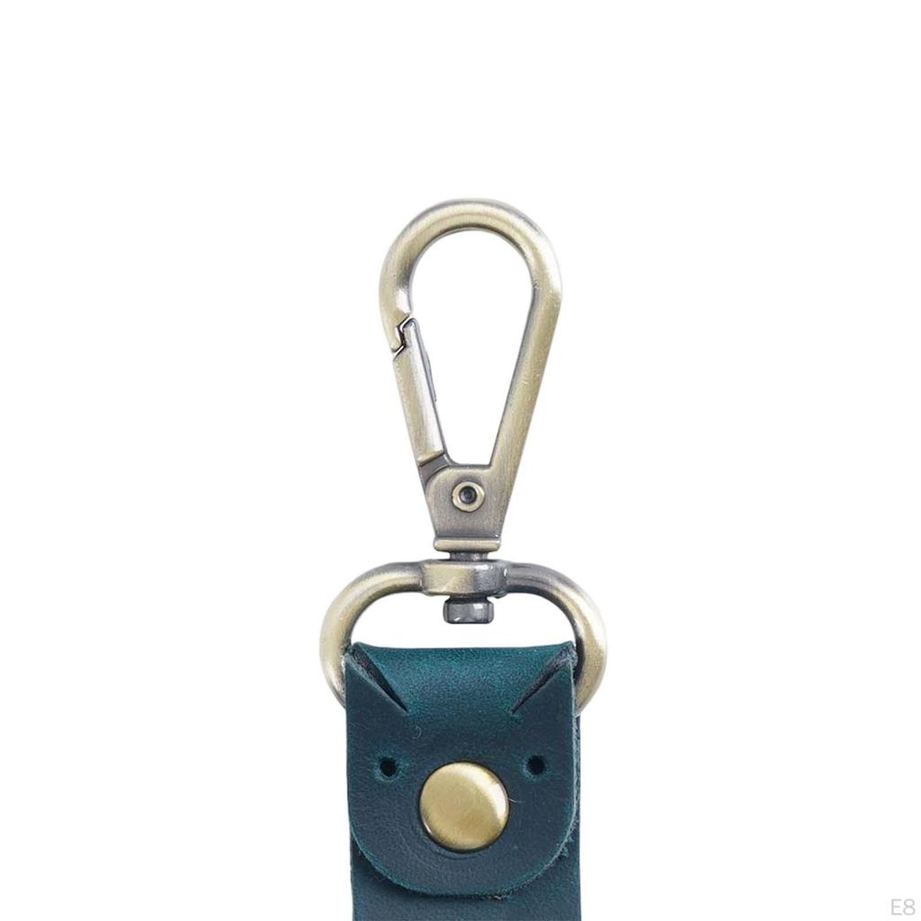 Fashion Leather Keychain, Unisex Key Chain Holder, Business Metal Ring with Belt Loop, Keyring