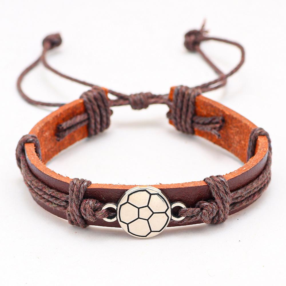 Leather Bracelet Basketball Baseball Football Softball Sports Leather Bracelet