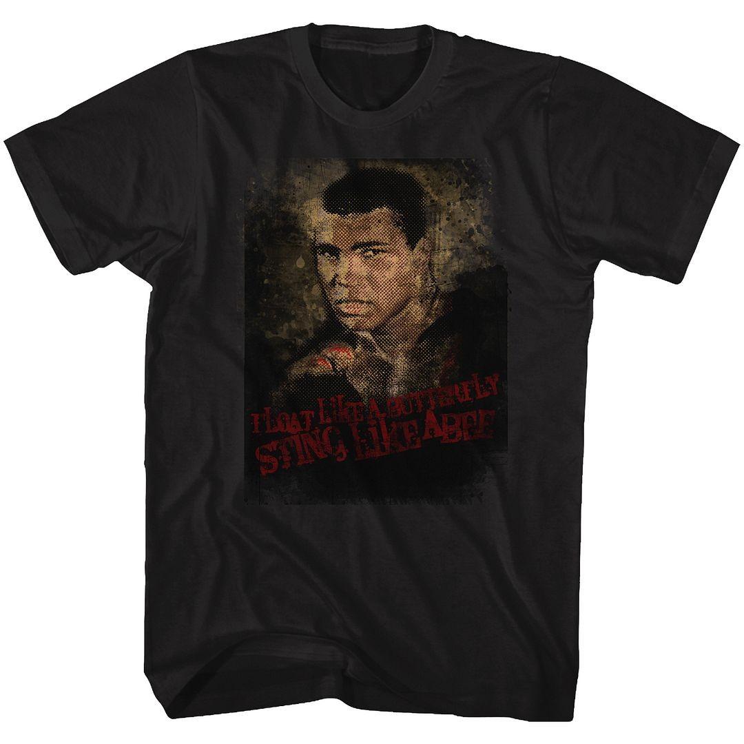 Muhammad Ali Sting Like A Bee Black Icon Shirt XXXL