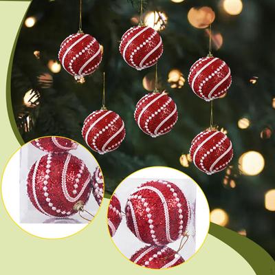 6 Pieces Christmas Ball Ornaments, Party Supply Xmas Decor Hanging Ornaments for Indoor