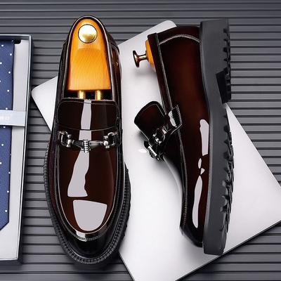 Large Size Men's Business Dress Leather Shoes Men's Genuine Leather British Casual Men's Shoes Patent Leather Suit Wedding Shoes Trendy Shoes