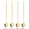 4Pcs Rose Spoon Cutlery Set Mirror Stainless Steel Long Handle Spoon Dinnerware Ice Cream Coffee Spoon Stirring Spoon Tableware