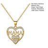 Mothers Day Gift Necklace Rhinestone Heart-Shaped Pendant Anti-Oxidation Alloy Mother Clavicle Necklace Jewelry for Daily Wear Gifting