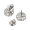 TORY BURCH Brand Logo Brass Earrings Women's Silver 11165518022-Silver F
