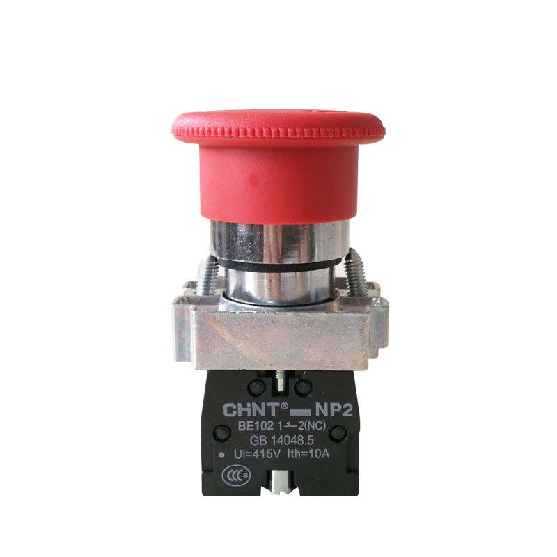 Zhengtie NP2-BS542 22mm Self-Locking Mushroom Head Emergency Stop Button Switch
