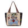 Embroidery hand bag literary retro shoulder bag women's large capacity linen embroidery handbag women