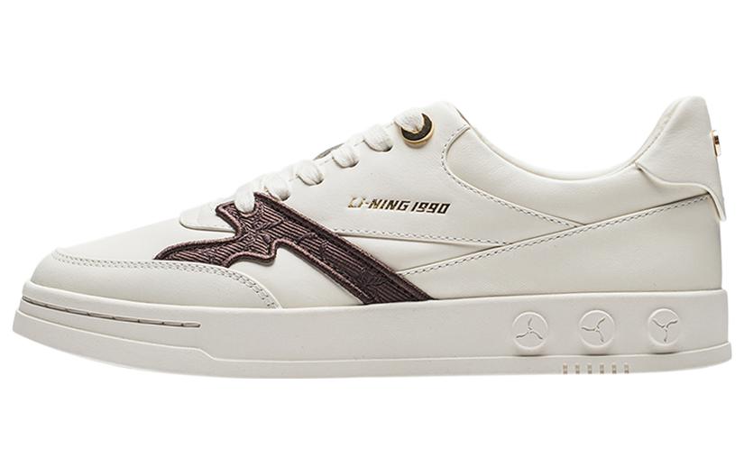 LI NING 1990 Cushioning Low top Skateboard Shoes Women s White Umber ALHT066-3 36
