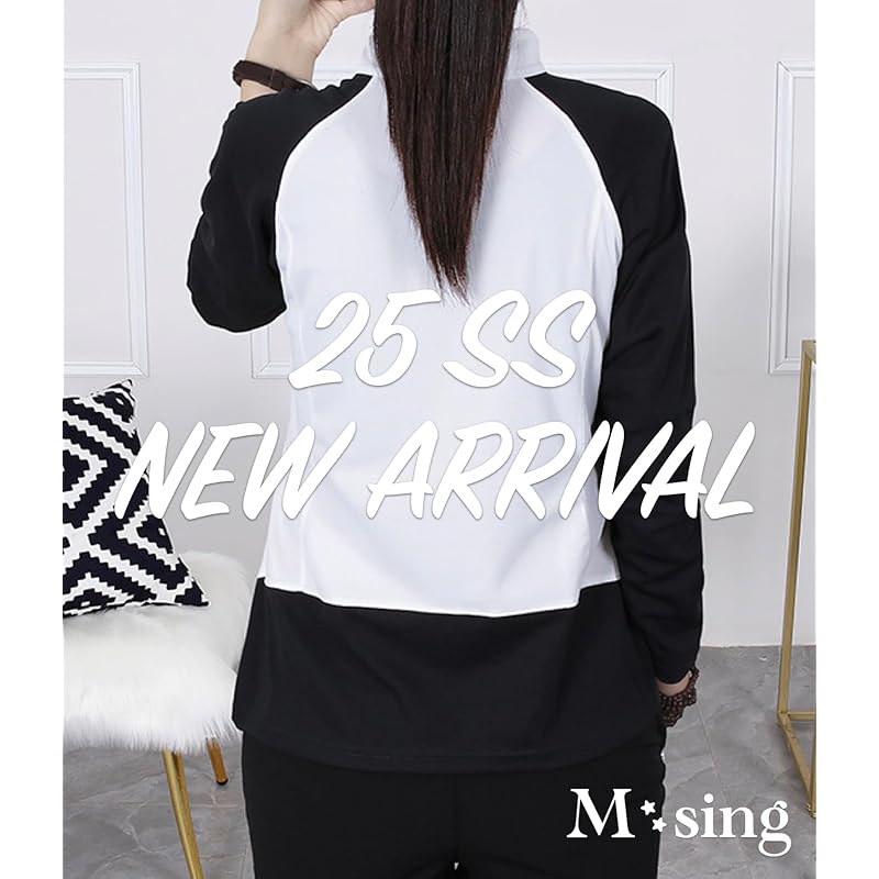 [M-Thing] Tops Training Wear Half Zip Bicolor Golf Wear Running Breathable Ladies Spring Summer Autumn Rush Shirt Thin T-shirt Big Size Fishing Wear