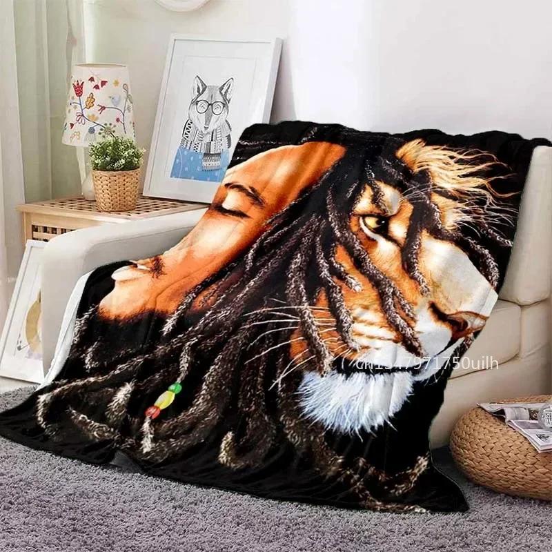 Bob Marley Album Blanket Reggae Music Jamaican Style Soft Flannel Blanket Portable Home Travel Sofa Blanket