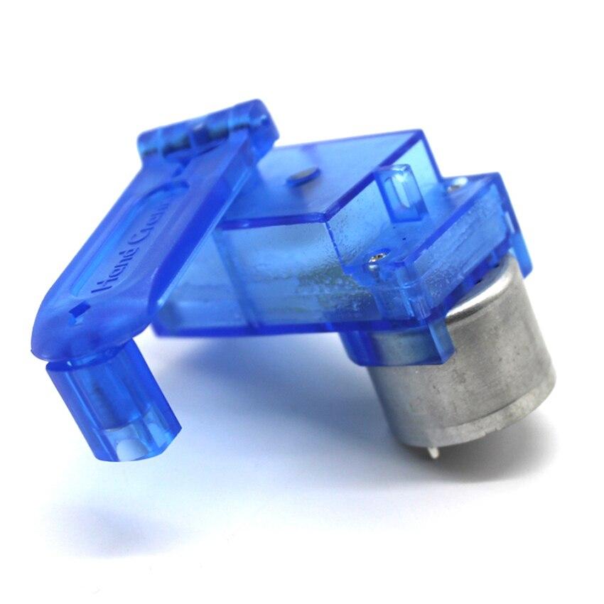 Blue Transparent 310 Hand Crank Generator for 3V Small Motor Lighting Led Lamp Beads Mini Dynamotor Fan Model Toy Accessories