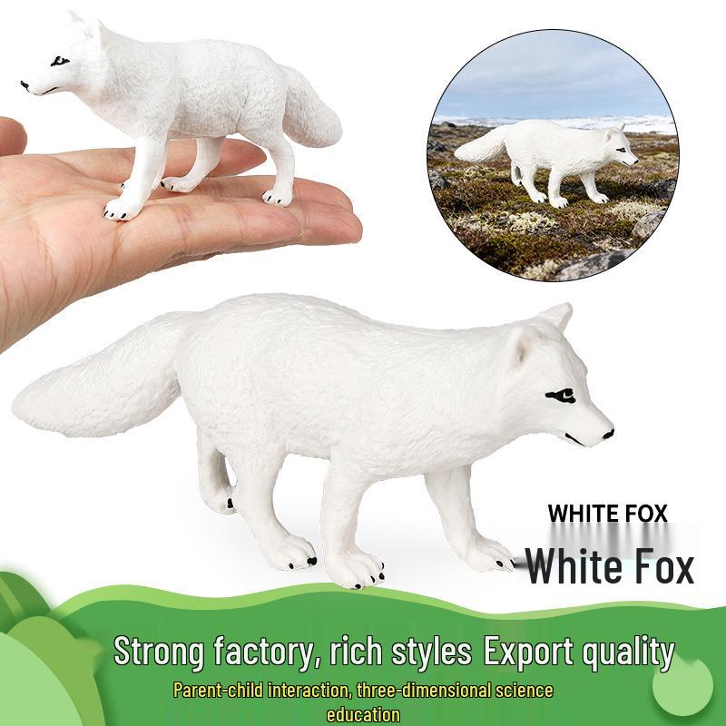 Realistic Animal Models: White Fox, White-tailed Deer, Arctic Fox Children's Gift Toys