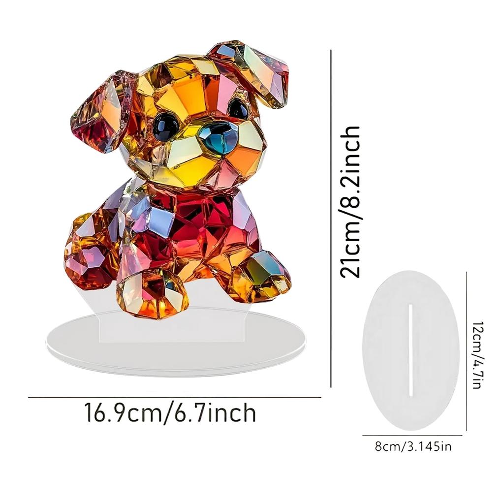 2D Animal Figurine Statue Gift Table Ornament Tabletop Sign Acrylic Desktop Plaque for Decorative Indoor Office