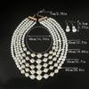 Modern Multi Strand Imitation Pearls Jewelry Set With Coordinating Earrings Sturdy Stylish Accessory Collection