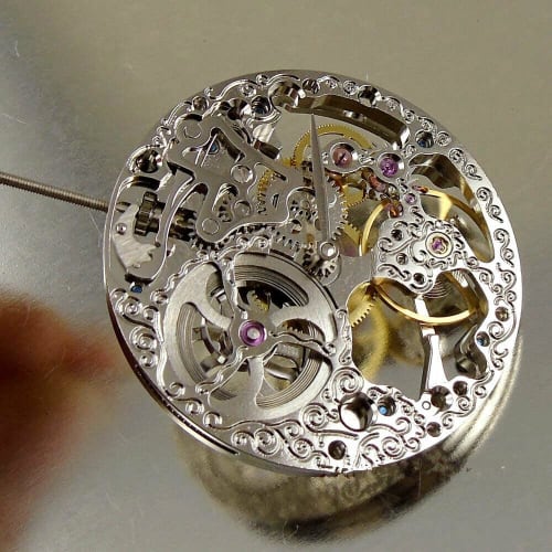 17 Jewels 3-Hand Mechanical Skeleton Hand-Wound Wristwatch Movement ETA 6498