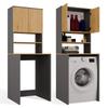 Badezimmerschrank Pola Multi Über der Waschmaschine Säule Regal Anthrazit Eiche Artisan