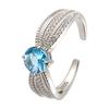 Premium Lace S925 Sterling Silver Natural Colored Treasure Ring Light Luxury Open Ring Does Not Fade Women
