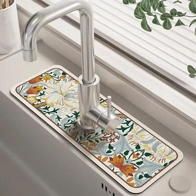Classic Sink Faucet Drain Pad Table Mat Toilet Diatom Mud Absorbent Pad Non-slip Anti-mildew Mat for Kitchen Countertop Dining
