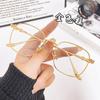 New fashion color-changing myopia glasses men's large frame metal frame Luo Xin anti-blue glasses female Internet celebrity glasses frame