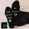 Male Spring and Autumn Glow In The Dark White Letter Foot Dispensing Non Slip Anti Bacterial Anti Odor Tube Socks