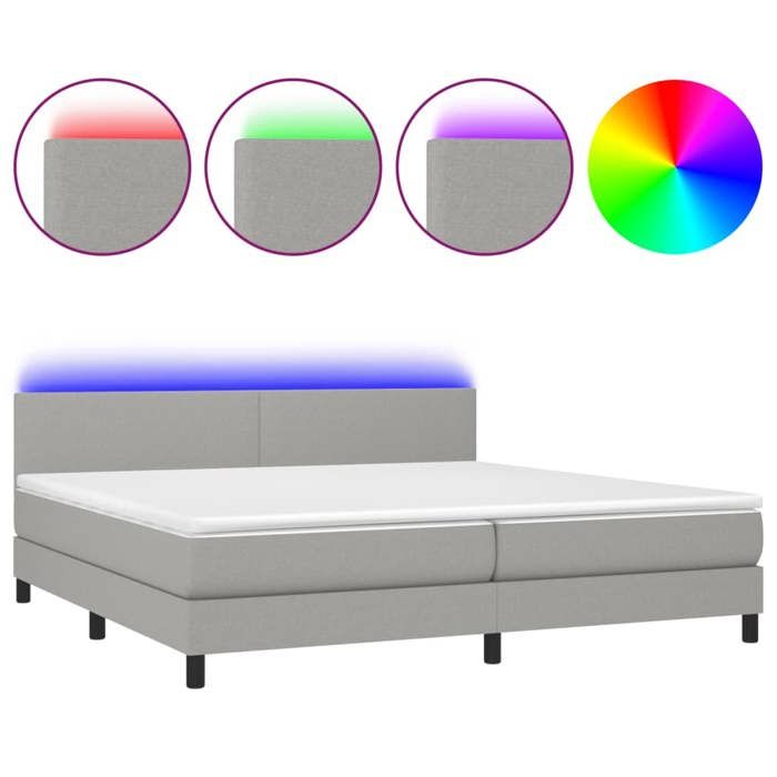 Maison Exclusive - Sommier à lattes de lit matelas LED Gris clair 200x200 cm Tissu