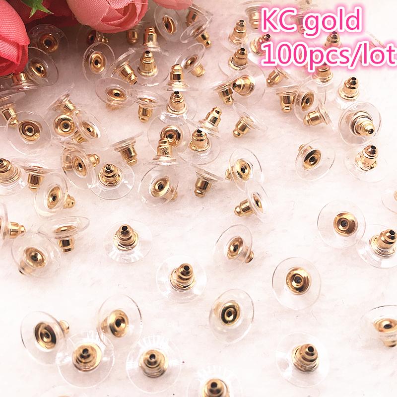 NEW 100pcs/lot 11mm Earrings Silicone Barrel Bullet Plastic Ear Plugging DIY Earring Black For Jewelry Findings