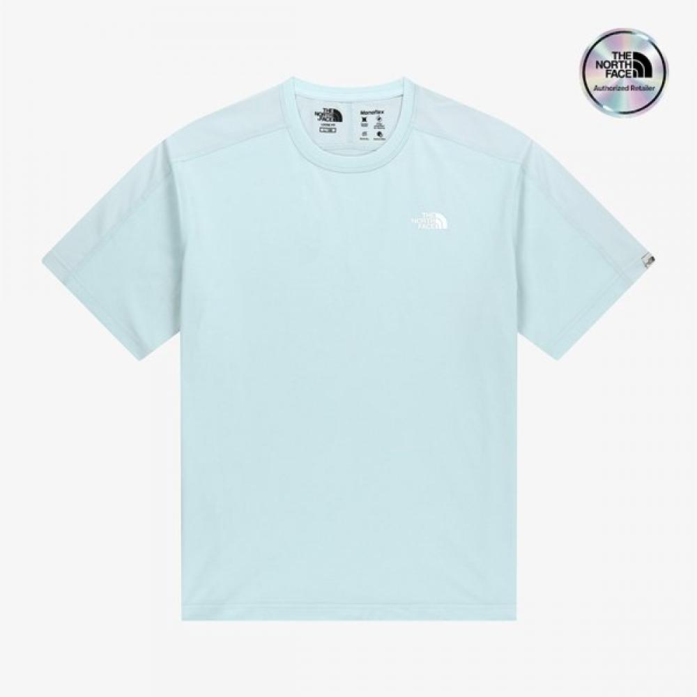 The North Face Hybrid Waffle Short Sleeve Round Tee Light Blue Nt7ur15l LIGHT BLUE/085