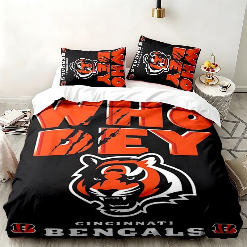 Set da 3 pezzi Cincinnati Bengals Perfetto per la camera da letto Set di biancheria da letto confortevole include una copripiumino e due federe Ideale come regalo di compleanno o di Natale