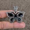 Black Spinel Gemstone Handmade 925 Sterling Silver Jewelry Pendant 1.65" KKG-3