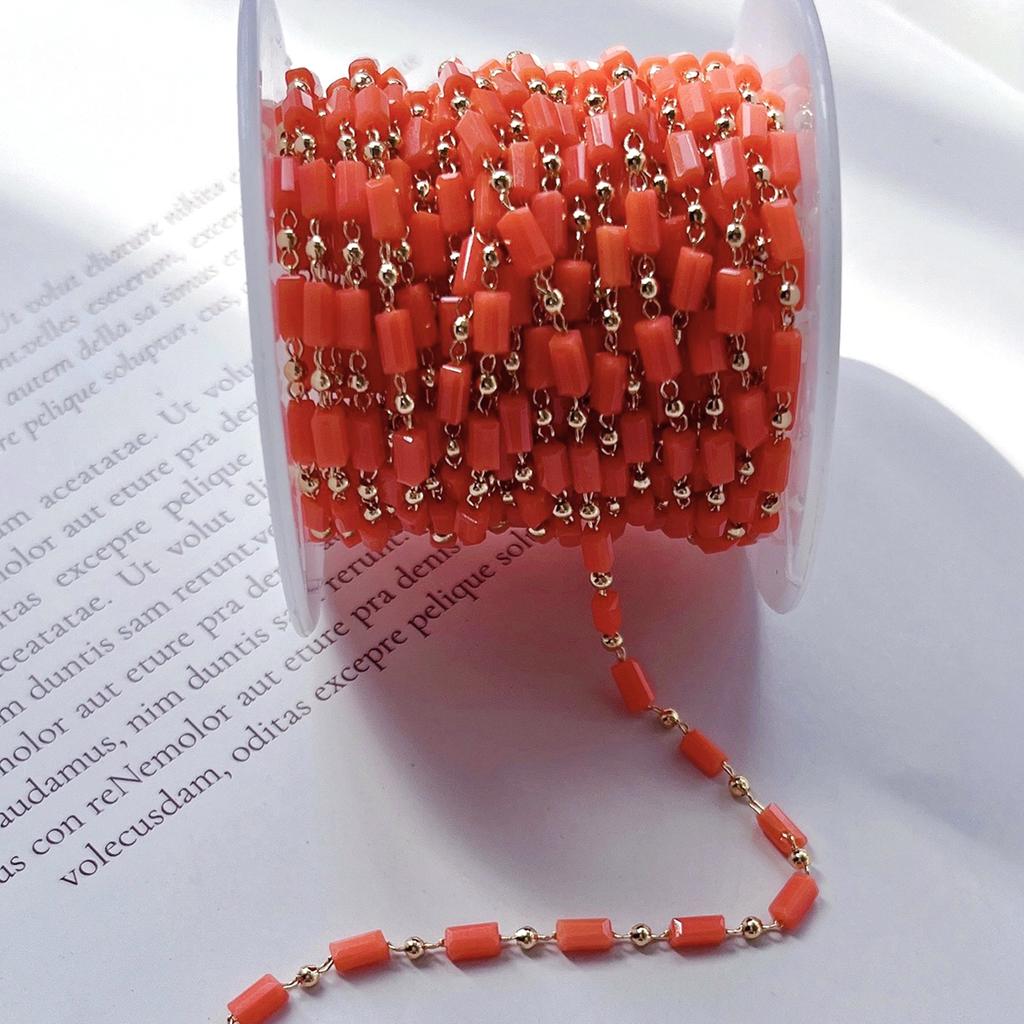1Meter KC Gold Cuboid Cube Beads Chains Bohemian Necklace Chain for Choker Bracelets Handmade Jewelry Making DIY Accessories