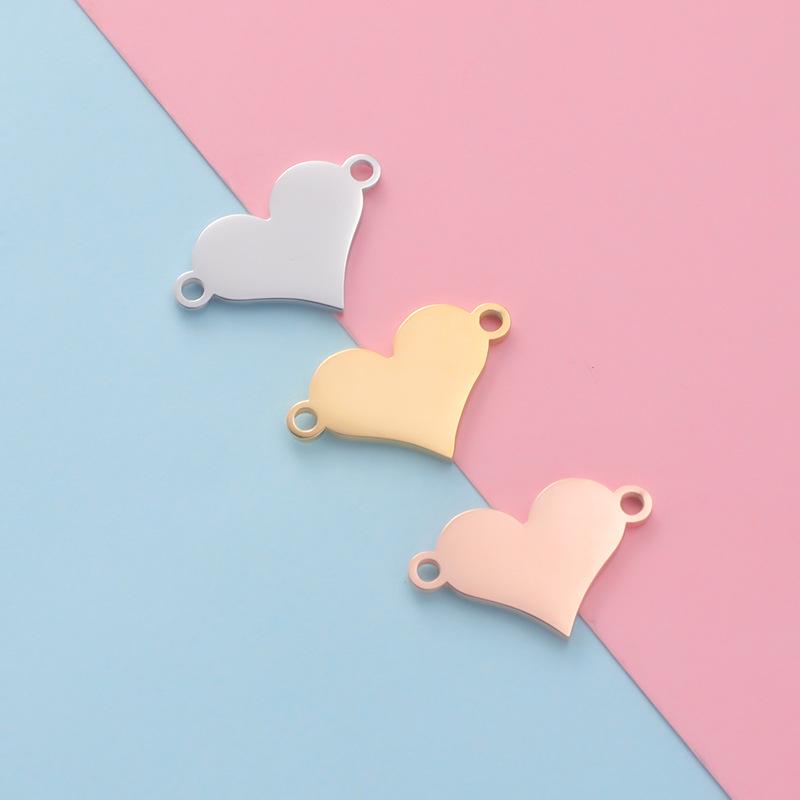 Stainless Steel Heart-Shaped Pendant for DIY Jewelry