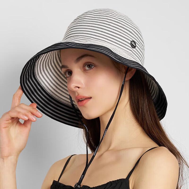 Женская складная соломенная шляпа-ведро в полоску Kenmont 57cm