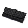 Black Woven Leather Texture Sunglasses Case with Snap Button Closure