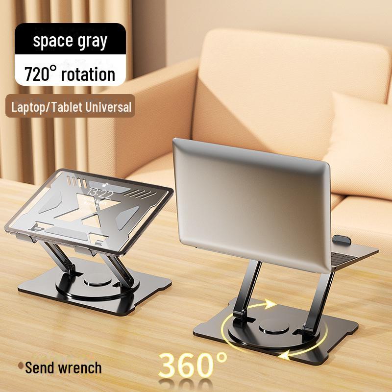 Rotatable Aluminum Laptop Stand for Apple & Huawei - Adjustable Height